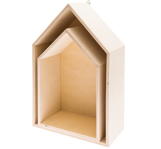 Drewniana półka "House", zestaw 2 sztuk