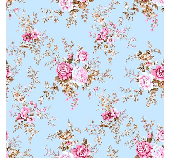 Motif fabric linen look "Scraper-Blue"