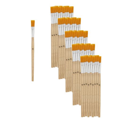 VBS Pędzel płaski z włosia syntetycznego "rozmiar 10", 50 szt.