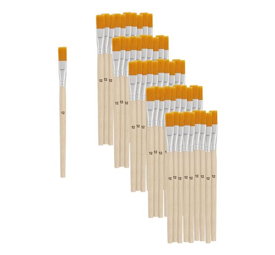 VBS Pędzel płaski z włosia syntetycznego "rozmiar 12", 50 szt.