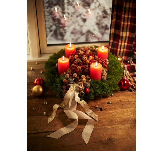 Marble candle, dyed through, pack of 4