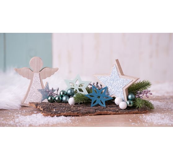 VBS Wood scatter decoration "Star", 20 pieces