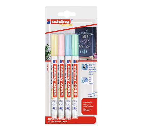 Zestaw 4 markerów kredowych edding 4085