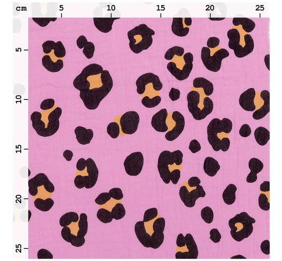 Crinkle muslin cotton fabric "Acid Leo"