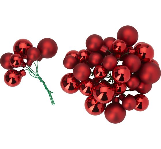 Szklane bombki choinkowe na drucie