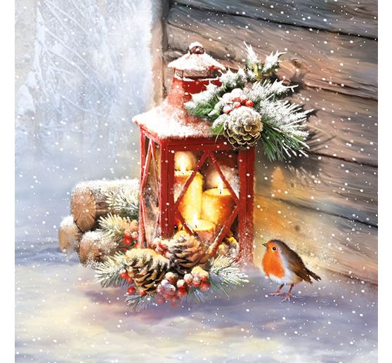 Serwetka "Robin i lampiony"