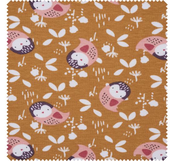 Jersey fabric "Owl Santal"