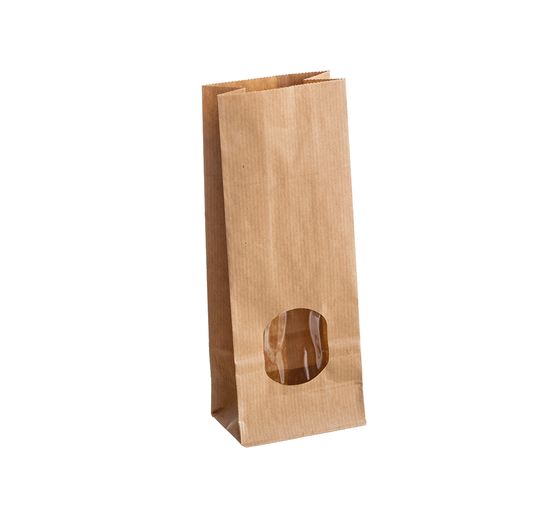 Block bottom kraft paper bags with window