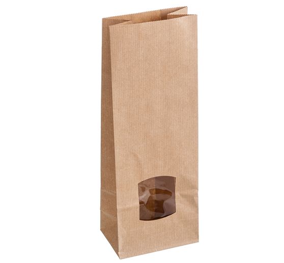 Block bottom kraft paper bags with window