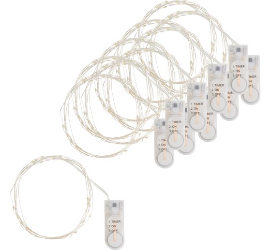 VBS Micro LED chains of lights with timer, 10 pieces