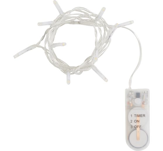 VBS Mini LED light chain, with timer, with button cells