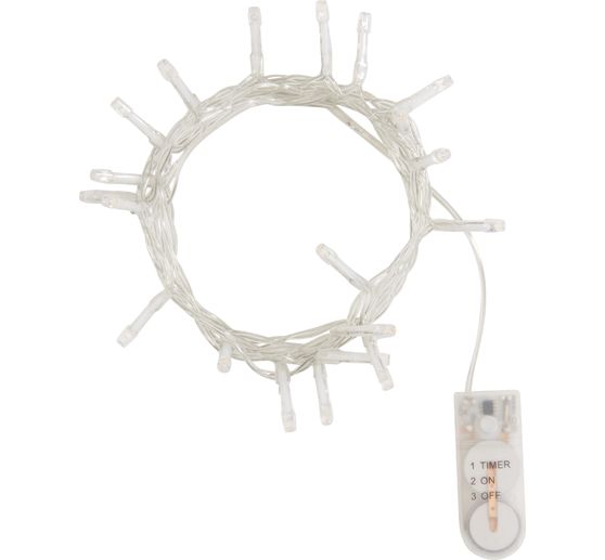 VBS Mini LED light chain, with timer, with button cells