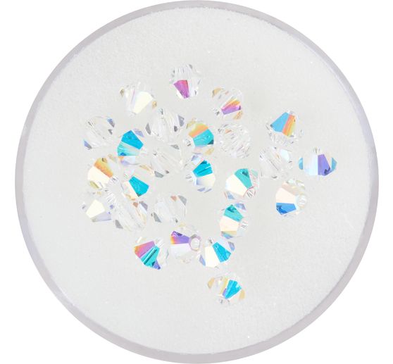 Glass cut glitter beads, 4 mm