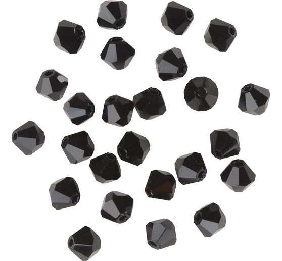 Glass cut glitter beads, 4 mm