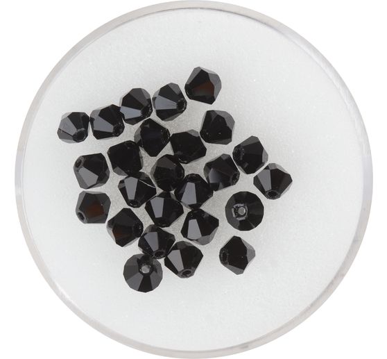 Glass cut glitter beads, 4 mm