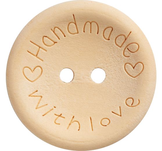 VBS Wooden buttons "Handmade with love", 100 pieces