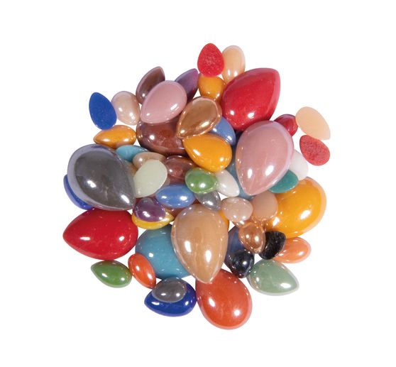 Szklane kamyki mozaikowe "Diamond", kolorowa mieszanka, ok. 180 g