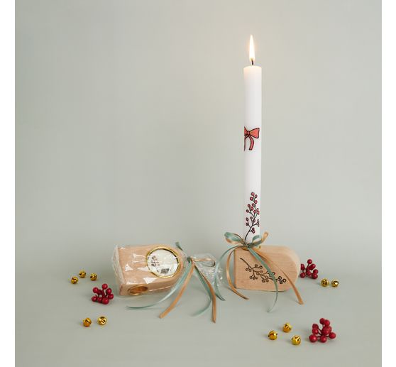 Taper candles, solid‑coloured, pack of 4