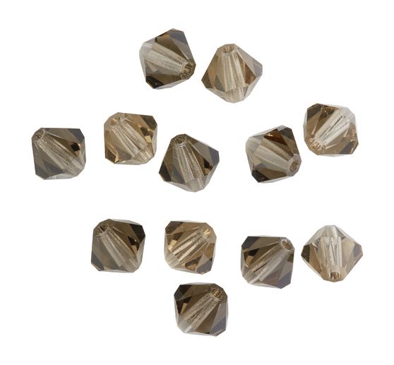 Glass cut glitter beads, 6 mm