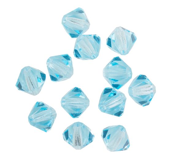 Glass cut glitter beads, 6 mm