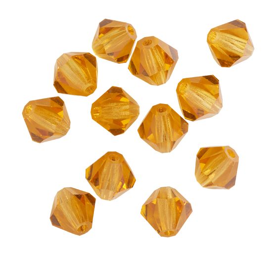 Glass cut glitter beads, 6 mm