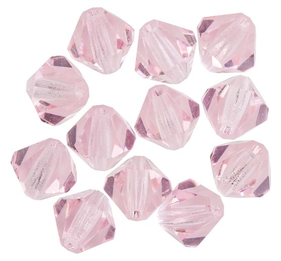 Glass cut glitter beads, 6 mm