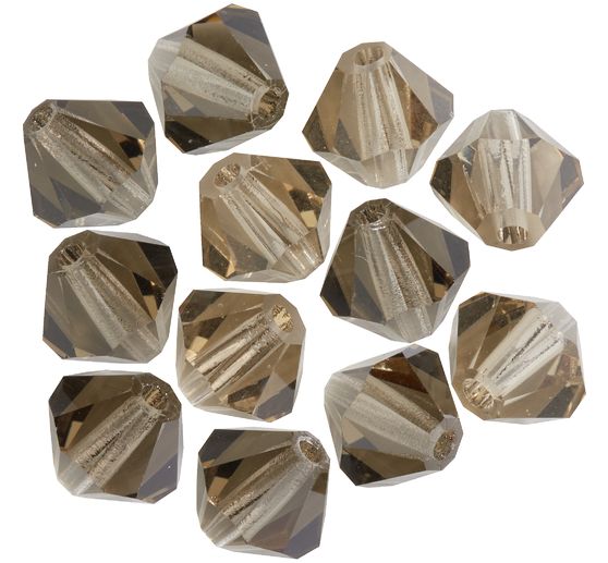 Glass cut glitter beads, 6 mm