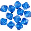 Glass cut glitter beads, 6 mm Sapphire