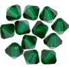 Glass cut glitter beads, 6 mm Emerald