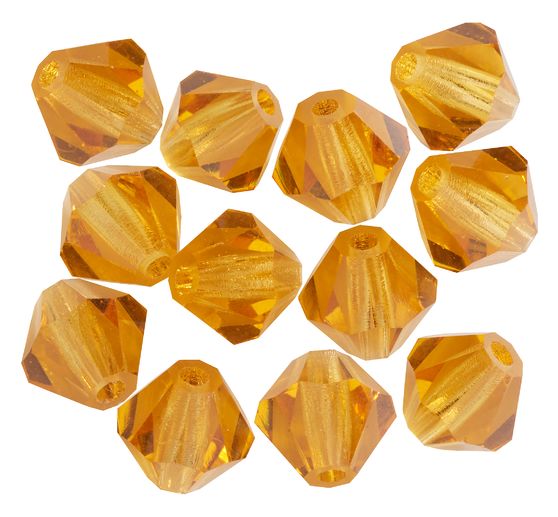 Glass cut glitter beads, 6 mm