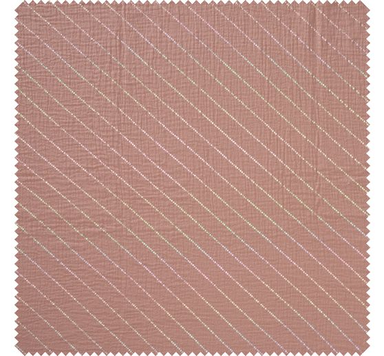 Crinkle muslin cotton fabric with hot-foil effect "Stripes"