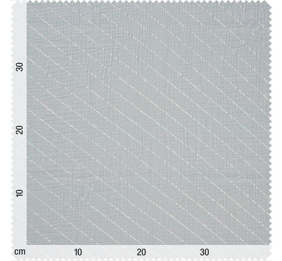 Crinkle muslin cotton fabric with hot-foil effect "Stripes"