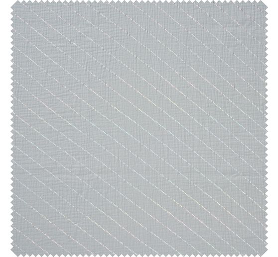 Crinkle muslin cotton fabric with hot-foil effect "Stripes"