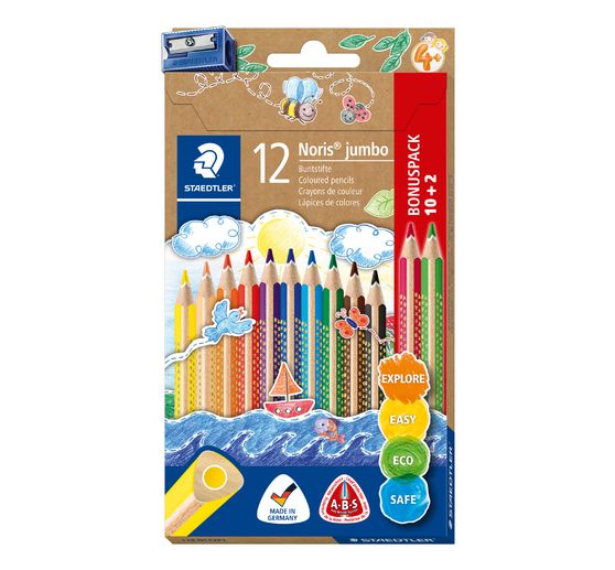 Staedtler Noris color Jumbo coloured pencils + sharpener