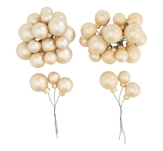 Szklane bombki choinkowe na drucie