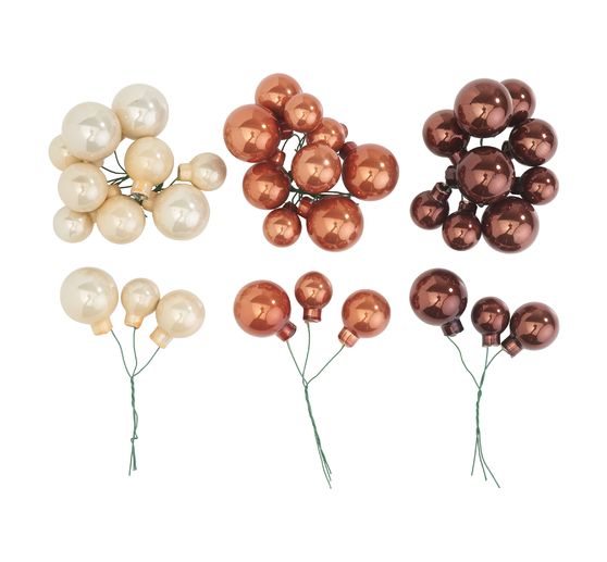 Szklane bombki choinkowe na drucie