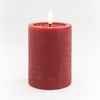 LED real wax candle "10 x 7.5 cm", with timer Bordeaux