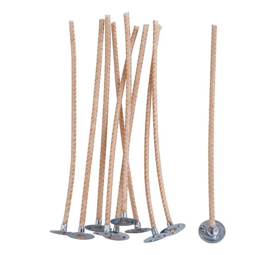 Knot do świecy VBS z metalową podstawą, woskowany, 10 cm