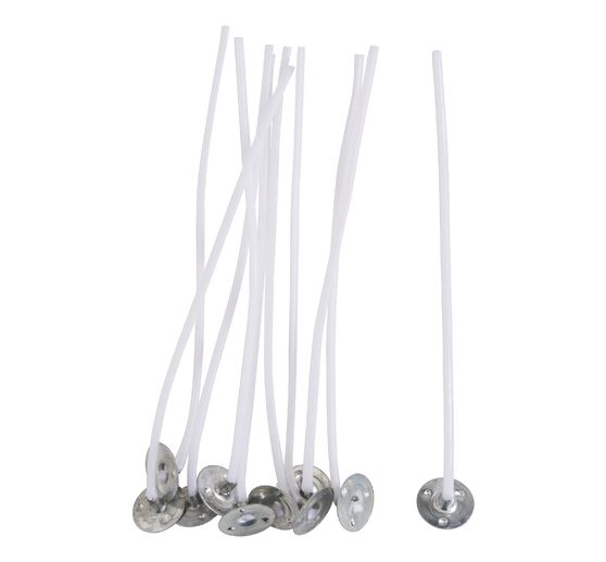 Knot do świecy VBS z metalową podstawą, woskowany, 10 cm