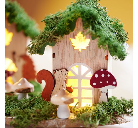 VBS Wooden building kit "Autumn house", incl. LEDs