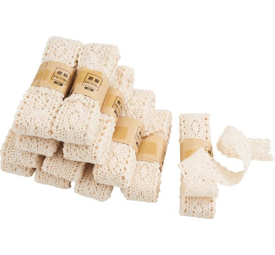 Wstążka koronkowa VBS "Kremowa"