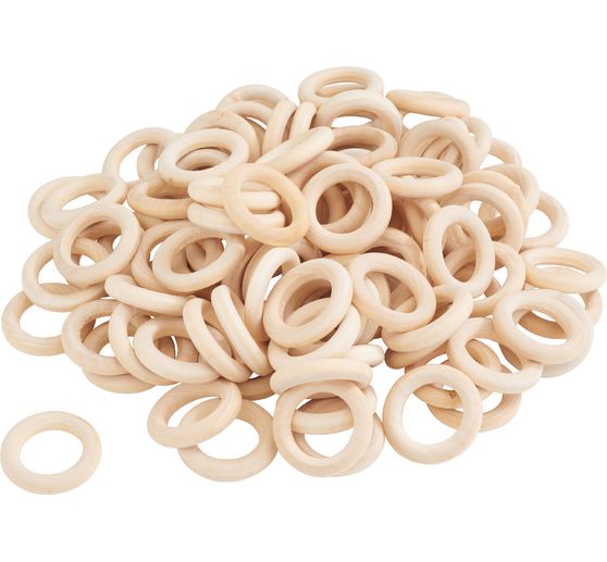 VBS Wooden rings, 100 pcs.