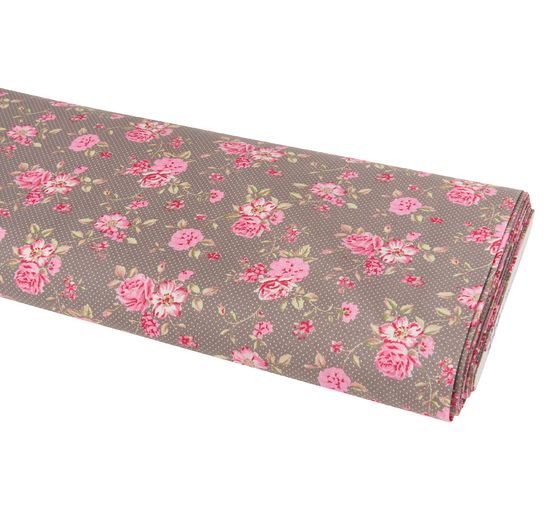 Tkanina bawełniana "Rosenborg" różowy/taupe