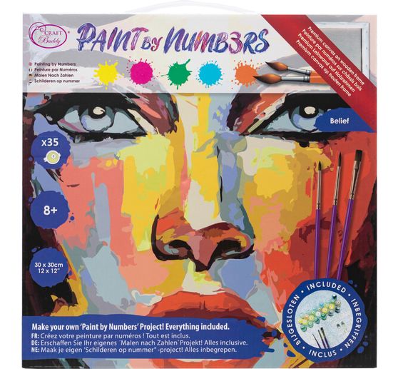 Malowanie po numerach na blejtramie, 30 x 30 cm