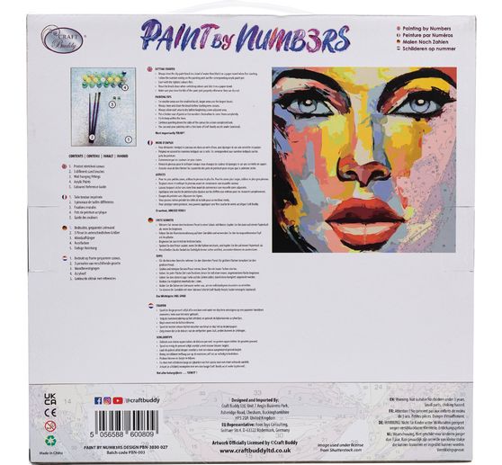 Malowanie po numerach na blejtramie, 30 x 30 cm