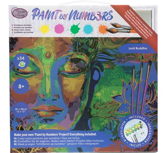 Malowanie po numerach na blejtramie, 30 x 30 cm