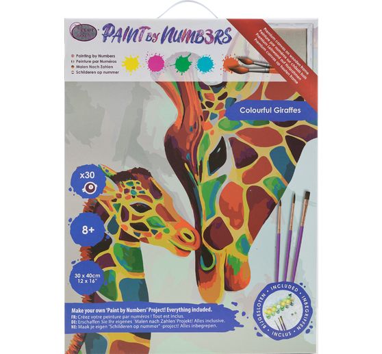 Painting by numbers on stretched canvas, 30 x 40 cm