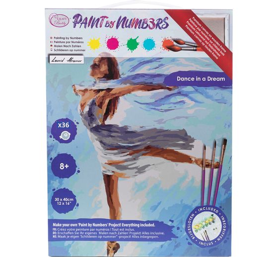 Painting by numbers on stretched canvas, 30 x 40 cm