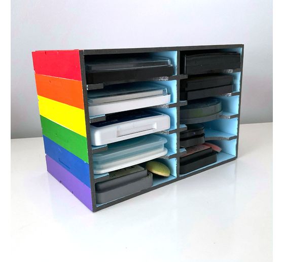 Flexio "Pudełko na poduszki do stempli", 10 przegródek