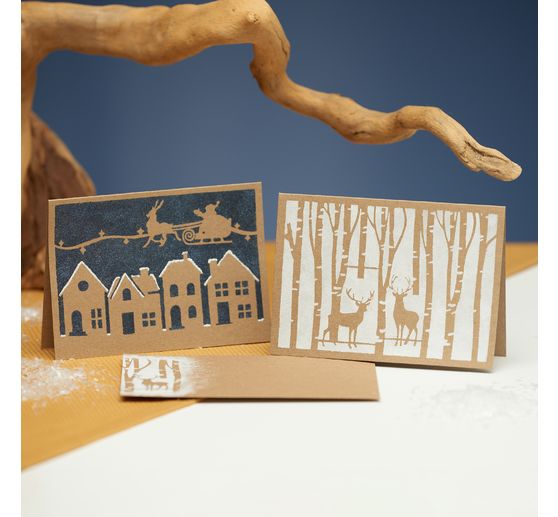 double cards with envelopes "Kraft paper", DIN A6, 50 pieces